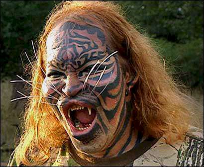 "Tiger Man" Wants Fur Graft "Tiger Man" Wants Fur Graft