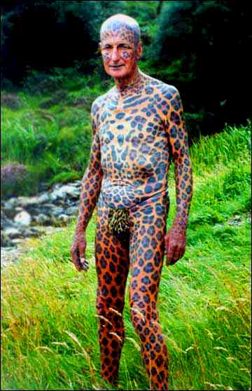 A tattooed hermit known as the Leopard Man 