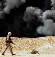 British Soldier at Basra Refinery