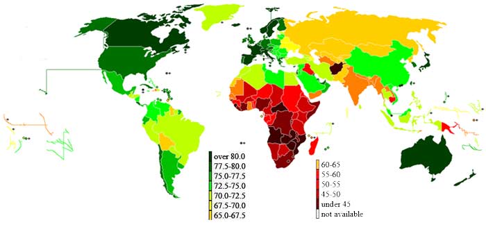 UN World Population Prospects—The 2006 Revision: 2005-2010 Life Expectancy at Birth