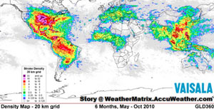 Ground-Based Semi-Annual World Lightning Map