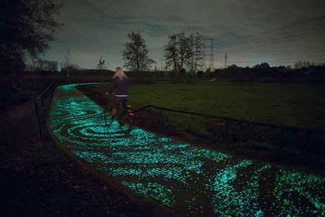 Glow-in-the-Dark Bike Path