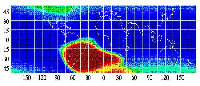 Satellite View of the South Atllantic Anomaly