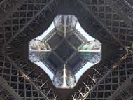 The Eiffel Tower from below.