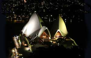 Sydney Opera House Close Up Night