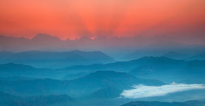 Sunrise over the Himalayas