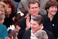 Ronald Reagan with george W Bush