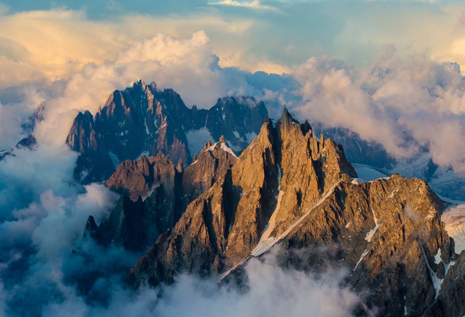 Aiguille du Midi and Aiguille Verte