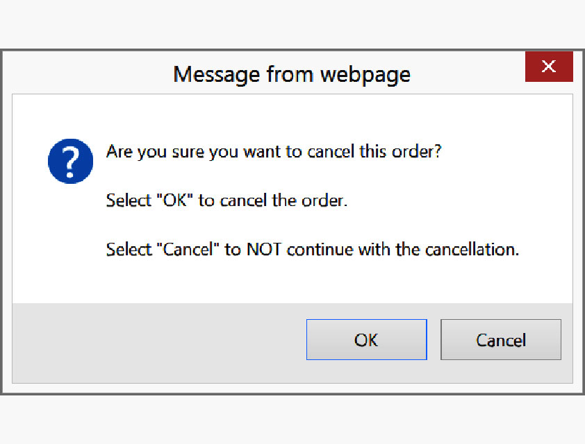 Click Cancel to Cancel the Cancel