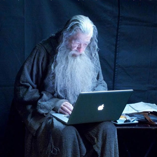 Gandalf Checking His Email