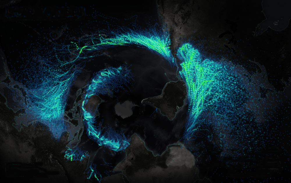 Hurricane Tracks from 1851 to the Present Day