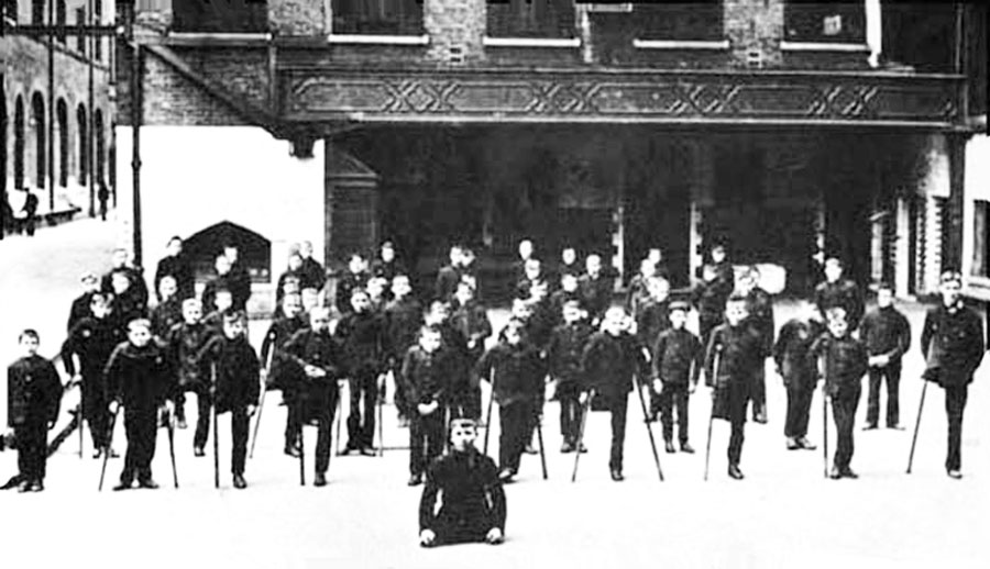 Cripples in the Yard of the Children's Home in London