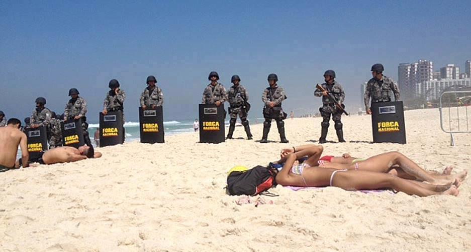 Brazilian Troops Guard against Immorality on the Beaches