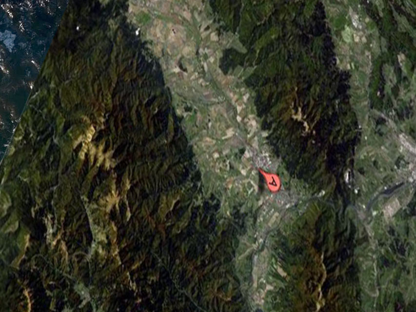 Satellite View of Martin, Slovakia